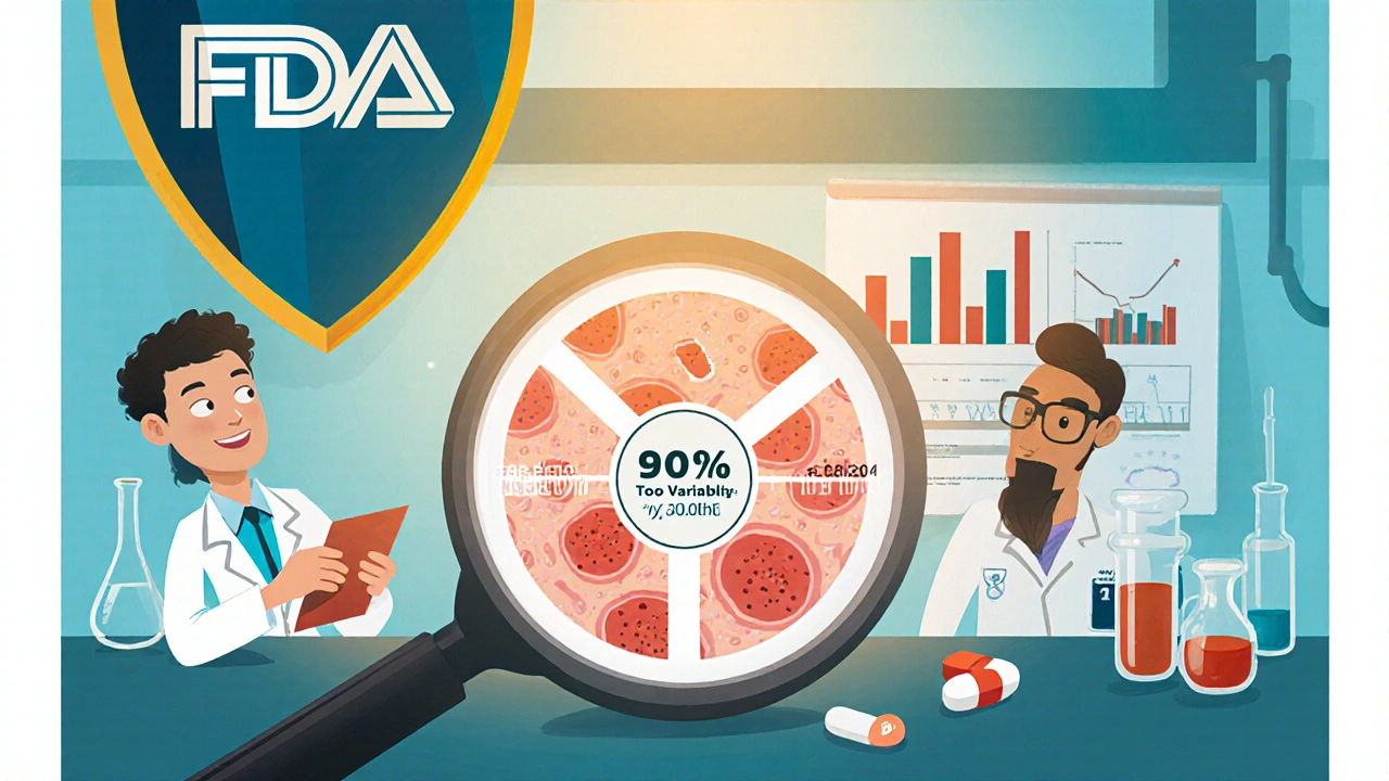 Scientists using a magnifying glass to measure blood concentration levels of NTI drugs in a lab.