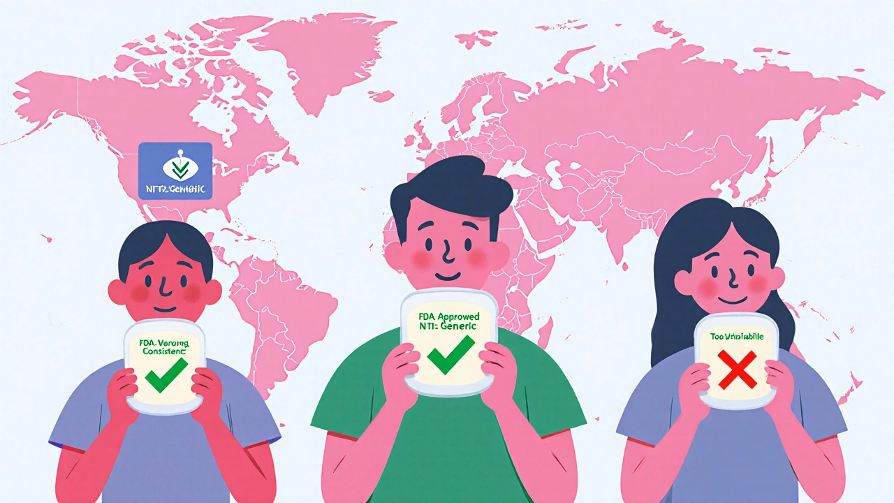 Three patients with pills, only one marked FDA-approved, others labeled too variable or inconsistent.